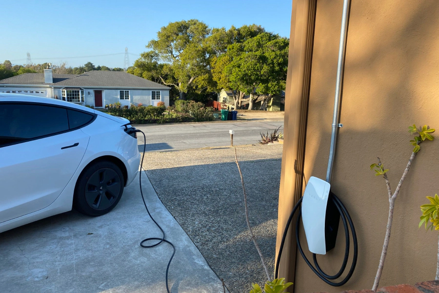 newly installed EV tesla charger